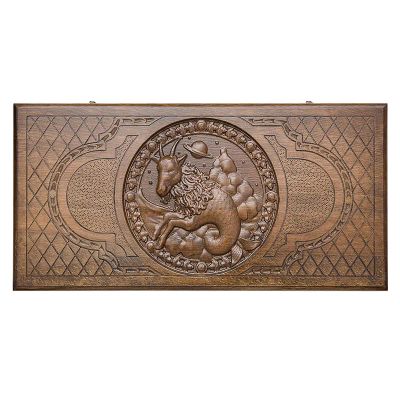 Лот: 22372407. Фото: 1. Нарды резные Ustyan Зодиак Козерог. Шахматы, шашки, нарды