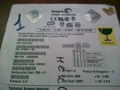 Лот: 4262028. Фото: 1. Жесткий диск Seagate ST240015A... Жёсткие диски (HDD)