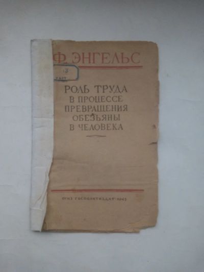 Лот: 24566743. Фото: 1. Энгельс - Роль труда в процессе... Книги