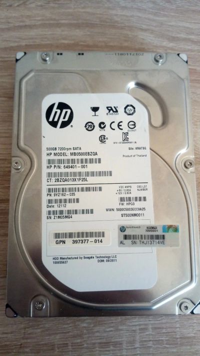 Лот: 16434460. Фото: 1. Жесткий диск HP MB0500EBZQA для... Жёсткие диски (HDD)