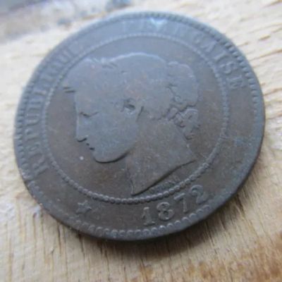 Лот: 11568449. Фото: 1. Монета 10 сантимов Франция 1872... Европа