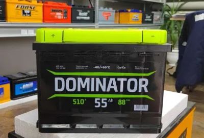 Лот: 9515399. Фото: 1. Аккумулятор Dominator 55 а/ч прямая... Аккумуляторы