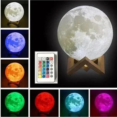Лот: 8462099. Фото: 1. Светильник ночник 3D шар Луна... Люстры, потолочные и подвесные светильники