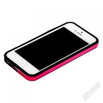 Лот: 6808583. Фото: 1. Бампер ES Apple iPhone 5S Черно-Розовый. Чехлы, бамперы