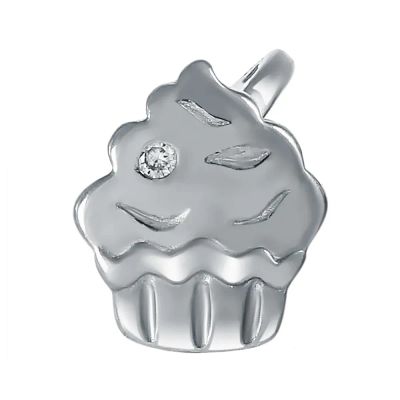 Лот: 23845486. Фото: 1. Серьга-пусета Кекс из серебра... Серьги, каффы