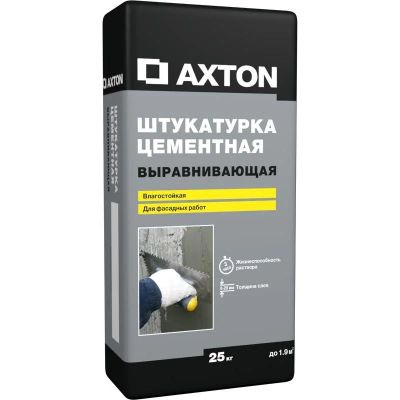 Лот: 6901085. Фото: 1. Axton. Штукатурка цементная (25... Смеси, шпатлевки, цемент