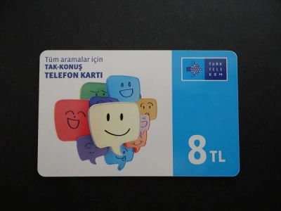 Лот: 7567614. Фото: 1. Телефонная карта TurkTelekom 8TL... Телефонные, пластиковые карты