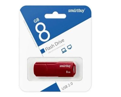 Лот: 20877790. Фото: 1. USB Flash SmartBuy CLUE 8GB бордовый... Карты памяти