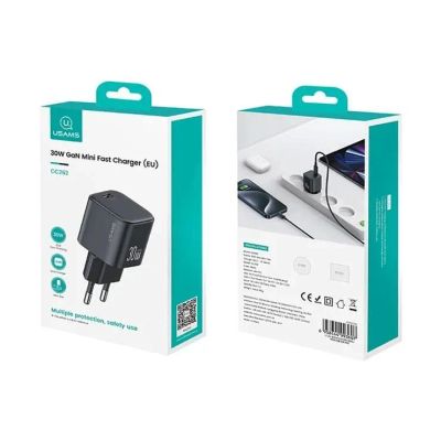 Лот: 25794329. Фото: 1. СЗУ USAMS US-CC262 USB-C 30W GaN... Зарядные устройства, блоки питания, адаптеры сетевые для смартфонов