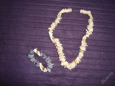 Лот: 2062645. Фото: 1. Бусы и браслет из ракушек! =). Другое (ювелирные изделия, бижутерия, часы)