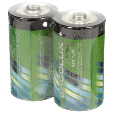 Лот: 24076240. Фото: 1. Батарейка Ergolux, D (R20), Zinc-carbon... Батарейки, аккумуляторы, элементы питания