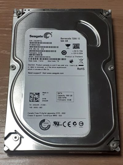 Лот: 20843669. Фото: 1. HDD 500gb SATA, жесткий диск для... Жёсткие диски (HDD)