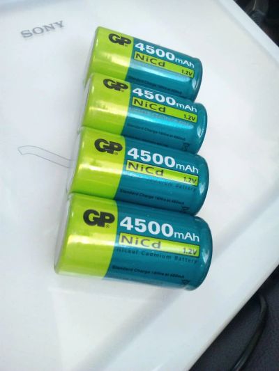 Лот: 10448847. Фото: 1. 4 аккумулятора GP 4500mAh NiCd... Батарейки, аккумуляторы, элементы питания