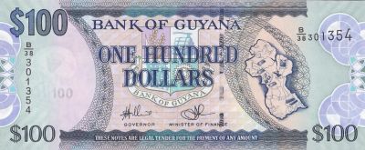 Лот: 18742343. Фото: 1. Гайана 100 долларов 2012 ПРЕСС. Америка