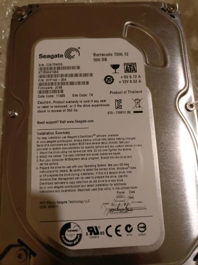 Лот: 10824778. Фото: 1. Жосткий диск 500 гигов. Жёсткие диски (HDD)