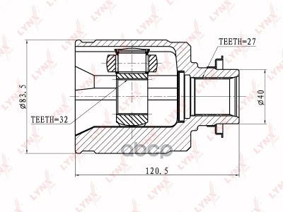 Лот: 24858757. Фото: 1. Шрус Внутренний LYNXauto арт... Трансмиссия