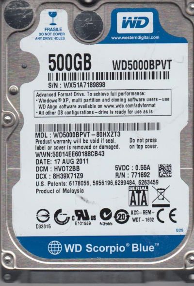 Лот: 10710598. Фото: 1. Жесткий диск Western Digital Blue... Жёсткие диски (HDD)