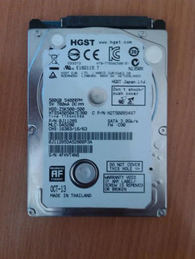 Лот: 3974042. Фото: 1. Жесткий диск 2.5" SATA-3 500Gb... Жёсткие диски (HDD)