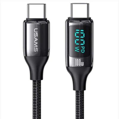 Лот: 24549276. Фото: 1. Кабель Usams 2xUSB Type-C PD 100W... Дата-кабели, переходники