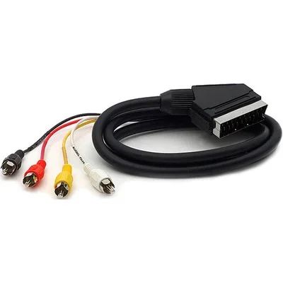 Лот: 13291330. Фото: 1. Аудио видео кабель Scart-4 RCA... Дата-кабели, переходники