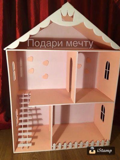 Лот: 10749723. Фото: 1. Деревянный домик для барби, Кукольный... Авторские куклы, игрушки, поделки