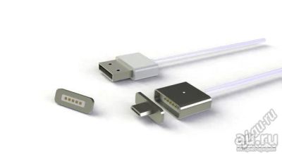 Лот: 9208071. Фото: 1. Магнитная зарядка micro USB... Дата-кабели, переходники