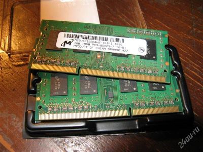 Лот: 1510015. Фото: 1. SoDIMM 2шт x 1Gb DDR3-1066. Оперативная память
