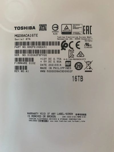 Лот: 18015325. Фото: 1. HDD 16 TB серверный. Жёсткие диски (HDD)