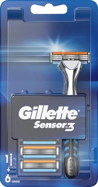 Лот: 3818805. Фото: 1. Gillette Sensor3 (+6 кассет) бритва... Бритвенные станки и лезвия