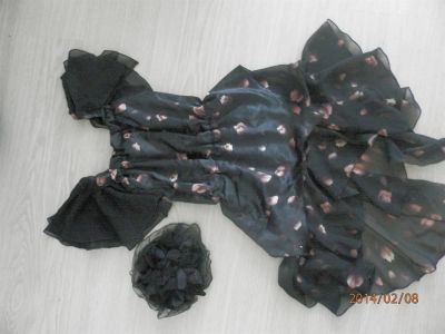Лот: 2426008. Фото: 1. черное платье из атласа и шифона... Платья, сарафаны