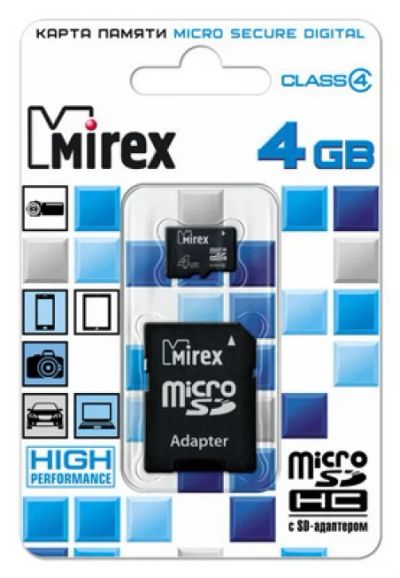 Лот: 10925525. Фото: 1. Карта памяти MicroSD 4Gb 4 Class... Карты памяти