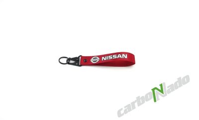 Лот: 17204498. Фото: 1. Брелок на карабине Nissan красный. Брелоки для ключей