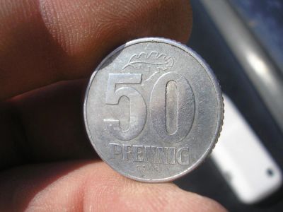 Лот: 9291769. Фото: 1. 50 пфеннингов 1968 года великой... Россия и СССР 1917-1991 года
