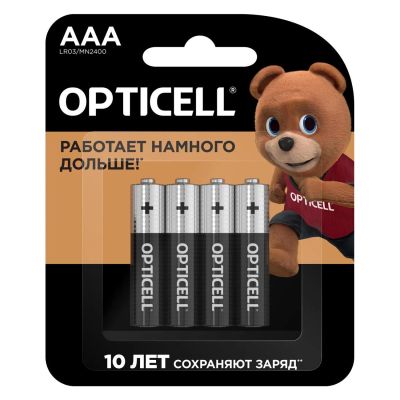 Лот: 25312890. Фото: 1. Батарейки Opticell AAA, 4 шт... Батарейки, аккумуляторы, элементы питания