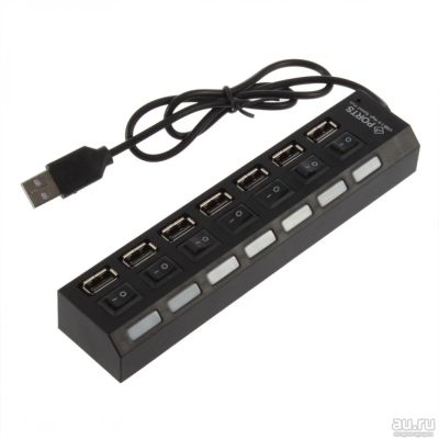 Лот: 17869490. Фото: 1. USB HUB HI-SPEED (7 USB, с переключателями... USB хабы