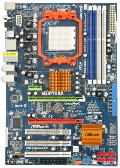 Лот: 7177403. Фото: 1. M3A770DE (DDR3 и поддержка 6-ядерных... Материнские платы