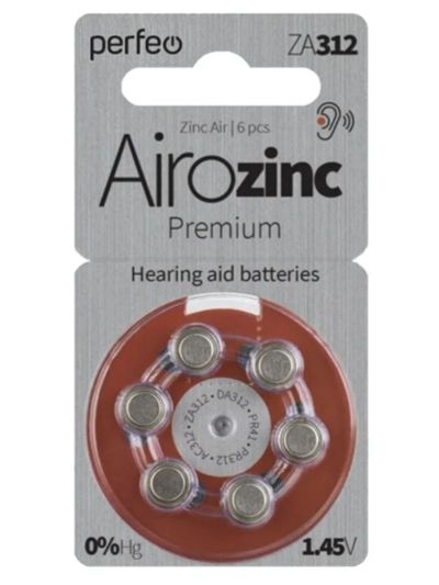 Лот: 22143973. Фото: 1. PERFEO ZA312/6BL (6/60) AIROZINC... Батарейки, аккумуляторы, элементы питания