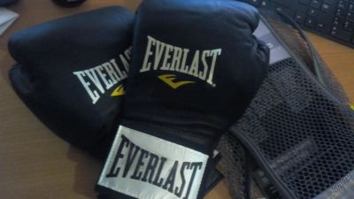 Лот: 6143299. Фото: 1. Боксёрские перчатки Everlast кожа. Защита тела