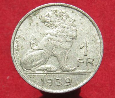 Лот: 16037300. Фото: 1. Бельгия 1 франк, 1939г. Остальные страны