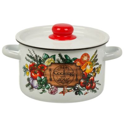 Лот: 25545405. Фото: 1. Кастрюля эмалированная сталь... Кастрюли