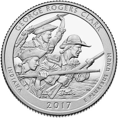 Лот: 10825638. Фото: 1. 25 центов 2017 США, Национальный... Америка