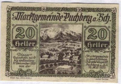 Лот: 1421978. Фото: 1. Австрия. Нотгельд. 20 геллер 1920г... Германия и Австрия