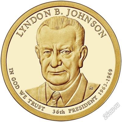 Лот: 6670235. Фото: 1. США 1 доллар 2015 года. 36 Президент... Америка