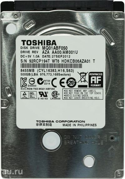 Лот: 18377495. Фото: 1. 500Gb жесткий диск для ноута Toshiba... Жёсткие диски (HDD)
