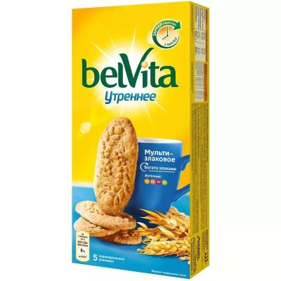 Лот: 10276220. Фото: 1. Belvita утреннее. Печенье мультизлаковое... Корма