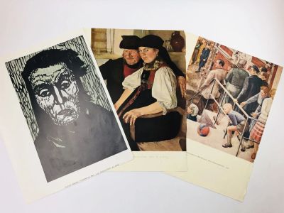 Лот: 23328304. Фото: 1. Набор из 3 иллюстраций. Репродукции... Рисунки, эскизы