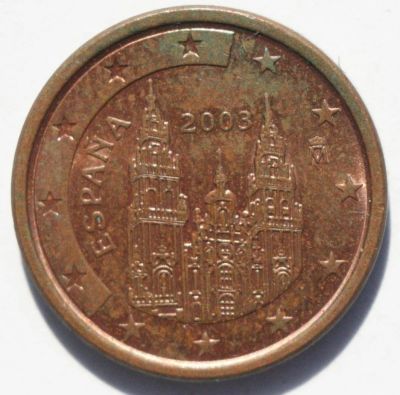 Лот: 2525606. Фото: 1. 1 евроцент 2003 год. Испания. Европа