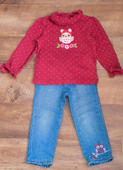 Лот: 5797801. Фото: 1. "Совушки" кофточка Gymboree и... Костюмы, пиджаки, комбинезоны