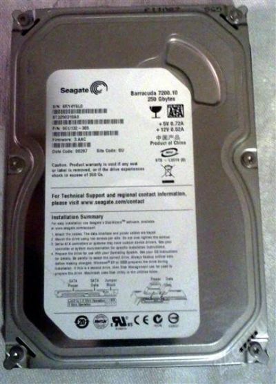 Лот: 1525884. Фото: 1. HDD 250 Gb Seagate Sata (310AS... Жёсткие диски (HDD)