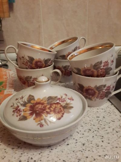 Лот: 10648194. Фото: 1. Кружки чайные с масленкой. Кружки, стаканы, бокалы